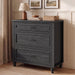 3 Drawer Dresser for Bedroom Set of 2, 31.5" Wide Modern Closet Chest of Drawers with Metal Handles,Wood Nightstand Storage Organizer for Living Room, Hallway, Black Grey