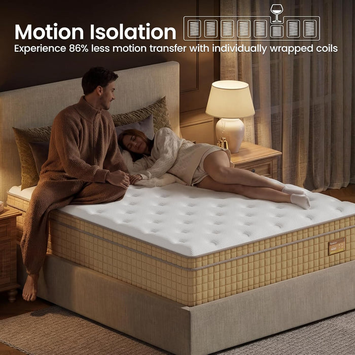 14 Inch Medium Firm Queen Hybrid Mattress with Zoned Support