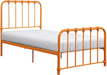 Twin Metal Bed Frame, Platform Bed with Strong Metal Slat Support under Bed Storage, Twin Bed Frame with Headboard, No Box Spring Needed, Easy Assembly, Twin, Orange