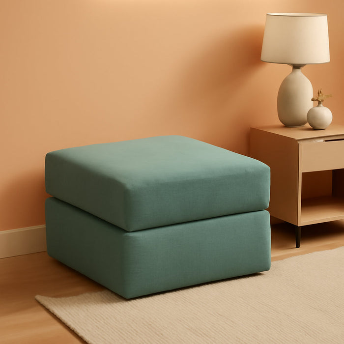 2-Piece Modular Corduroy Sage Green Ottoman – Boneless Convertible Floor Sleeper & Guest Seating Mat – Pet-Friendly, High-Density Certipur-Us Foam, Washable Covers, Anti-Slip Base