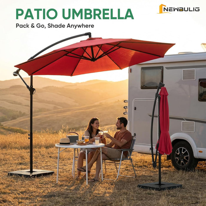 10FT Patio Umbrella, Cantilever Umbrella, UV Protection