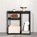 Narrow Console Table with Storage Basket, 29.5" Small Entryway Table with 3-Tier Storage Shelves, behind Couch Sofa Table, Hallway Table for Living Room, Black and Beige BB60XG01