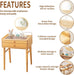 Vanity Desk, Makeup Vanity Table with Mirror, Dressing Table with 2 Drawers,Modern Wood Bedroom Vanity Vintage Dressing Table for Women Girls
