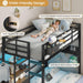 Black HeavyDuty TwinOverFullBunk Bed With Storage Drawers