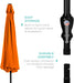 10Ft Outdoor Patio Umbrella, Outdoor Table Umbrella, Yard Umbrella, Market Umbrella with 6 Sturdy Ribs, Push Button, Tilt and Crank - Orange