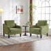 Olive Green Mid Century Modern Accent Chairs, Set of 2