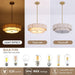17.7 Inch Gold Layered Drum Chandelier FabricShade