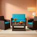 4 Piece Patio Furniture Sets, Wicker Conversation Set 4
