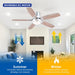 50 Inch Low Profile Ceiling Fans with Lights and Remote, Modern Brushed Nickel Flush Mount Ceiling Fan, 3CCT, Dimmable, Quiet DC Reversible Motor, for Bedroom Living Room Indoor/Outdoor Use