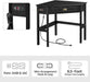 Yaheetech L Shaped Computer Desk Corner Table with Charging Station Outlets for Small Space, 90 Degree Triangle Desk Home Office Table with Drawer and Storage Shelf for Workstation, Living Room, Black