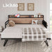 Twin Daybed with Trundle Bed, Storage Headboard with Charging Station, Sofa Day Bed with Strong Supports for Living Room, Bedroom, and Guest Room, Wood Color
