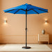 - 10-Year-No-Fade 9 Ft Patio Umbrella with Terylast Fabric, Auto-Tilt Aluminum Frame and 8 Reinforced Ribs for Deck, Pool, Garden & Beach - Cobalt Blue Canopy, Black Pole