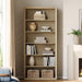 72" Tall Bookcase, 6-Tier Open Bookshelf with Adjustable Shelves, Wooden Floor Standing Display Storage Shelves for Living Room, Home Office, Study Room, Natural Wood