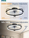 20 Inch Black RemoteControlledLEDLight Ceiling Fan