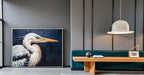 Heron Hand Painted Textured Framed Canvas Wall Art