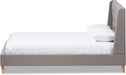 Adelaide Retro Modern Light Grey Fabric Upholstered King Size Platform Bed