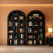 Tribesigns 71" Tall Bookshelf Set of 2, 5-Tier Black Arched Bookcase with Open Shelves, Vintage Free-Standing Display Shelves with Rustic Wood Finish for Living Room, Office, Bedroom