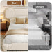 Queen Upholstered Bed Frame, Beige Cloud Boucle Bed with Headboard