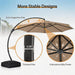 Outdoor Patio Umbrella with Base Included, 12 FT Deluxe Curvy Cantilever Umbrella Heavy Duty Offset Hanging Umbrella with 360° Rotation for Market, Pool, Garden, Backyard, Deck (Beige)