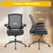 Ergonomic Office Chair with Double Seat Cushion – Mesh Desk Chair without Arms for Space Saving, Adjustable Swivel Computer Task Chair with Rocking Mode & Lumbar Support (Regular Height)