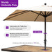 Outdoor Market Umbrella 10' X 10' Square Beige 8 Metal Ribs