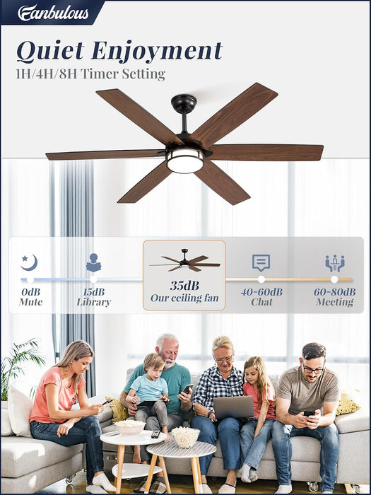 60 Inch Contemporary Ceiling Fan Silent Performance