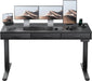 Electric Standing Desk with Drawers, C-Clamp Mount Compatible, 55 X 28 Inch Height Adjustable Sit Stand Desk, Fabric Drawers, Home Office Stand up Desk with 4 Custom Height Settings, Black