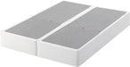 9 Inch Box Spring with Cover, No Assembly Mattress Foundation, Sturdy Metal Structure, Split Queen, White