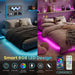 Full Size Floating Bed Frame with Smart LED Lights, Black