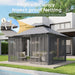 12X10 Gazebo with Double Roof & Mosquito Netting Outdoor Heavy-Duty Party Tent, Patio Tent with Zipper Screens - Backyard Garden Lawn Shelter Includes Wind Ropes Expansion Bolts, Gray