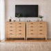 8 Drawer Chest Dresser with LED Lights and Charging Station, Smart RGB App & Remote Control, Built-In USB-A Type-C AC Outlets, Wood Storage Cabinet 44.9" Tall for Bedroom Living Room