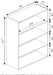 PASIR Book Shelf, 4-Tier Bookshelf, Bookcase with Open Shelf, 9.4 X 23.6 X 41.7, for Living Room, Bedroom, Home Office, White