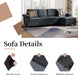 Dark Gray L-Shaped Sectional Couch with Storage