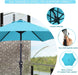 7.5Ft Patio Umbrella, Outdoor Umbrella Aluminum Market Table Umbrellas with Tilt, Crank and Sturdy Ribs for Lawn, Garden, Backyard and Pool