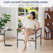 Beige Upholstered Decorative Chair With Metal Frame