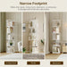 5-Tier Rotating Bookshelf With Clear Acrylic Panels