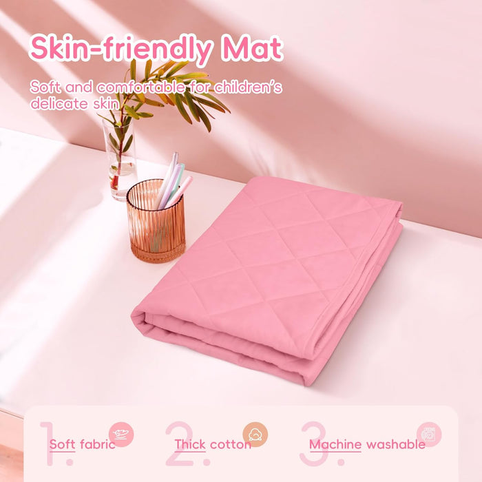 Large Kids Tent Playhouse Basic Mat with Star Lights, Flags and Tote Bags, Play Tent Indoor & Outdoor, Washable Teepee Tent for Boys & Girls, Kids Play House for Toddler（Pink）