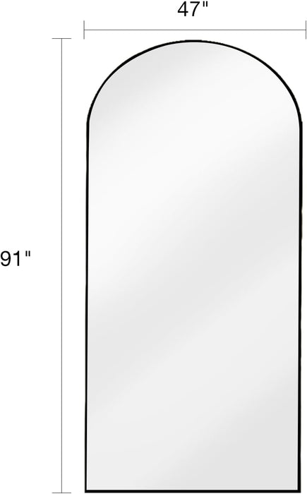 Full Length Mirror with Stand, 47"X91" Floor Mirror Freestanding, Arched Mirror, Oversize (Black)