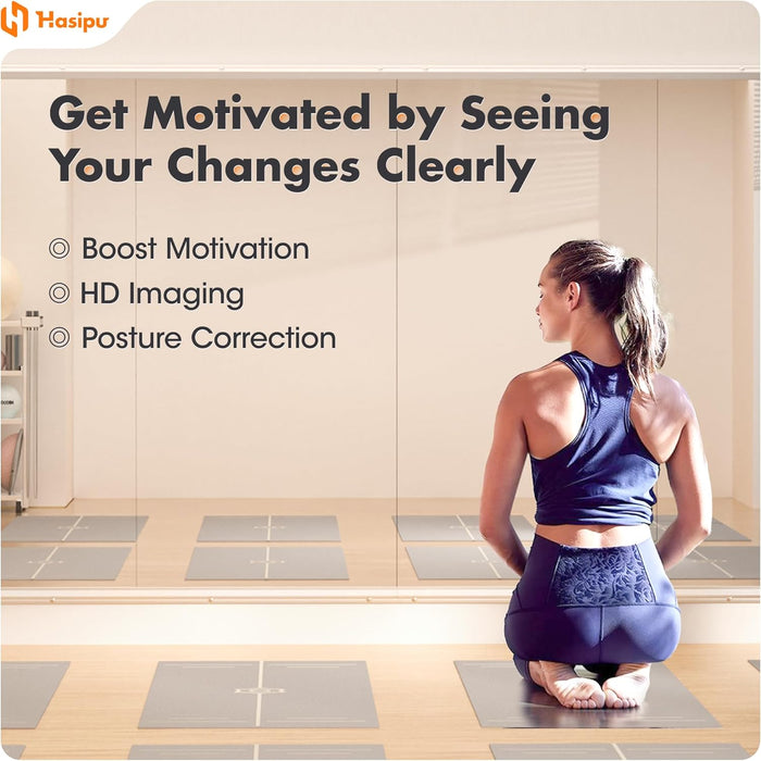 Home Gym Mirror 55" L X 17" W - 3PCS Large Full Body Mirror for Yoga, Wall-Mounted Mirrors for Fitness, Garage, Dance Studio, 0.16In Tempered Glass Frameless