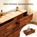 Walnut Dresser for Bedroom, 6 Drawer Brown Wood Dresser with Modern Storage Organizer, Wide Chest of Drawers for Closet, Clothes, Living Room
