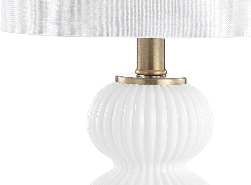 TwentyInch Shimmering White Brushed Brass Table Lamp