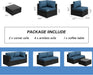 7 Pieces Outdoor Patio Sectional Sofa Couch, Wicker Furniture Patio Conversation Sets with Washable Cushions & Coffee Table for Garden, Poolside, Backyard