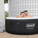 Miami Airjet Large round 2 to 4 Person Inflatable Hot Tub Portable Outdoor Spa with 120 Airjets and Energysense Cover, Black