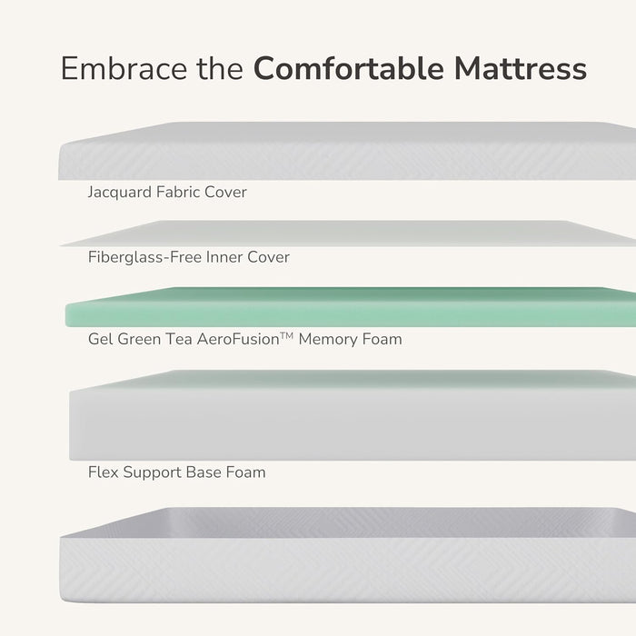 8 Inch Twin Mattress for Kids Green Tea Memory Foam Medium Firm