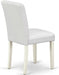 Abbott Classic Parson Dining Chairs - White Faux Leather Upholstered Chairs, Set of 2, Linen White