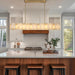 Alabaster Chandelier, 58 Inch Modern Rectangular Chandelier for Dining Room, Dimmable Linear Chandeliers for Kitchen Island, Natural Spanish Marble Stone Chandeliers for Dining Table, Living Room