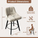 Swivel Bar Stools Set of 3，25''H Counter Height Bar Chairs with Back, PU Leather Kitchen Stools, Thickened Widened Cushion and Backrest,Barstools for Kitchen Island, Bar, Cafe, Dining Room
