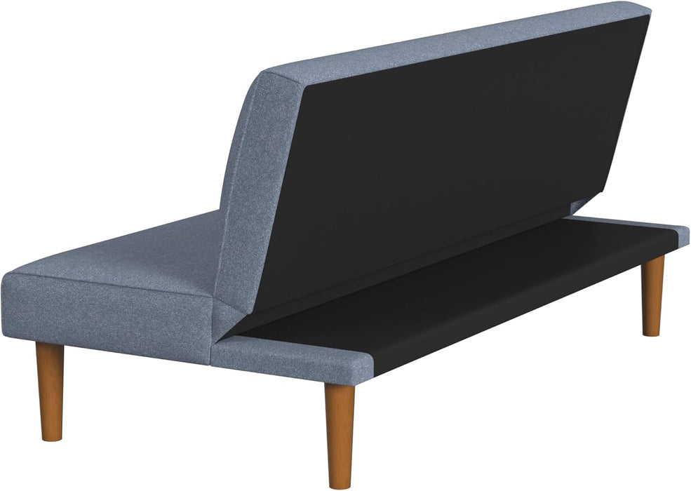 Blue Upholstered Convertible Futon Sofa Bed Dormitory