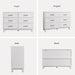White Dresser for Bedroom, 6 Drawer Kids Dresser, Wood Chest of Drawers