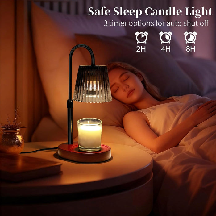 Candle Warmer Lamp with Timer Dimmer - Home Decor, Gifts for Mom Women Friend Sister -Wax Melt Warmer,Adjustable Height with 2 Bulbs
